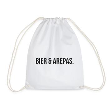 Beer & Arepas: A fusion of Colombia & German - Drawstring Bag - white - Front