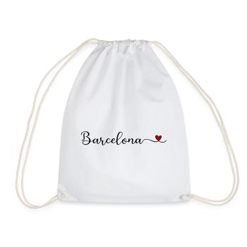 I love Barcelona Heart Gift - Drawstring Bag - white - Front