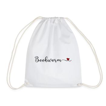 Bookworm - Drawstring Bag - white - Front