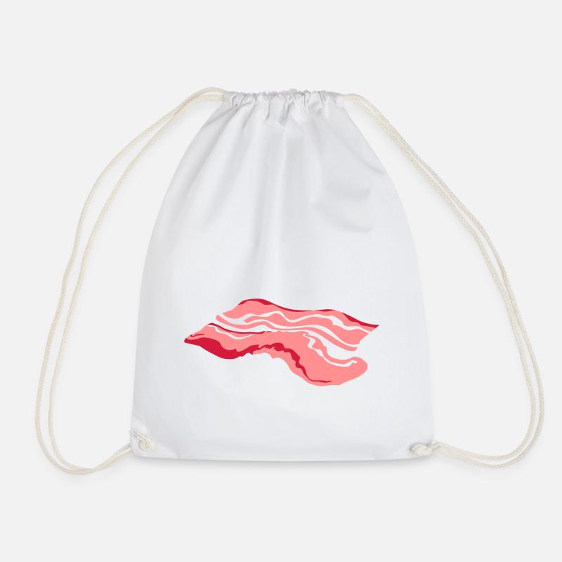 bacon - Drawstring Bag - white