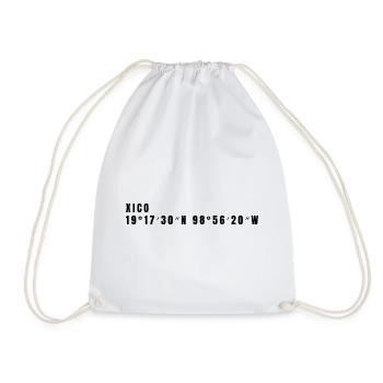 State of Mexico Mexico Coordinates - Drawstring Bag - white - Front