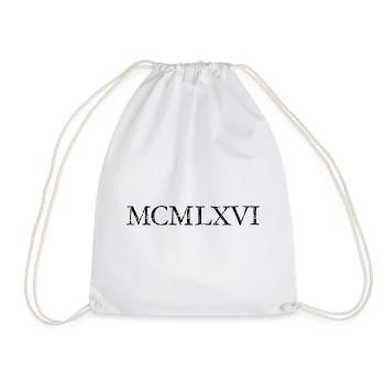 MCMLXVI né en 1966 année d'anniversaire romaine - Sac de sport léger - blanc - Devant