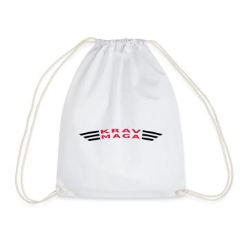 KRAVMAGA curved - Drawstring Bag - white - Front
