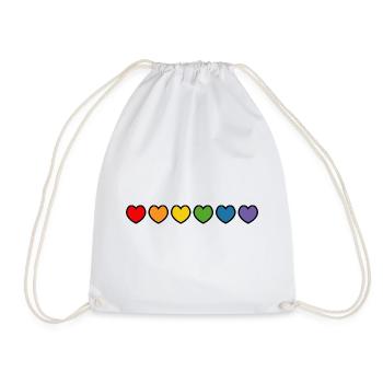Chemise gay LGBT arc-en-ciel contour noir - Sac de sport léger - blanc - Devant