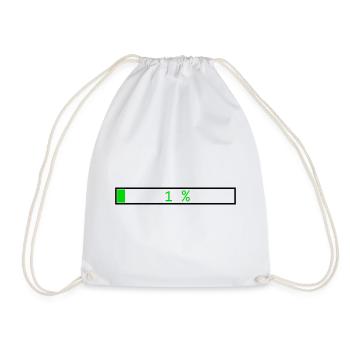 Barre de chargement Vert 1% contour Noir - Sac de sport léger - blanc - Devant