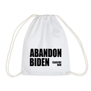 Abandon biden - Drawstring Bag - white - Front