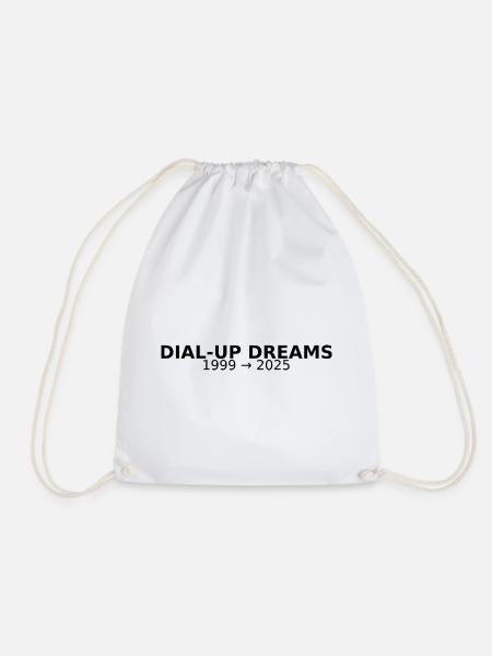 DIAL-UP DREAMS - Drawstring Bag - white