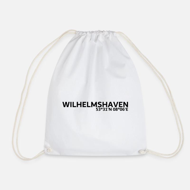 Wilhelmshaven Koordinaten - Turnbeutel - Weiß