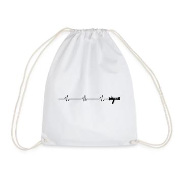 Pulse line fire brigade hollow jet pipe - Drawstring Bag - white - Front