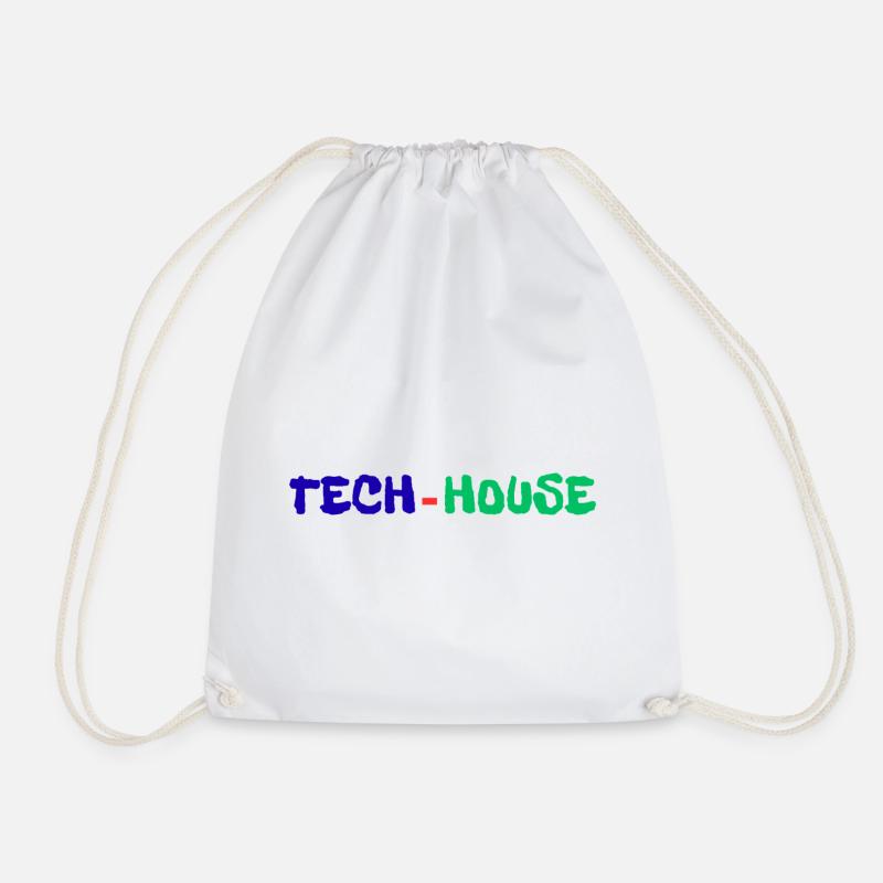 Tech House - Drawstring Bag - white
