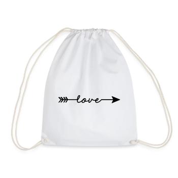 love arrow trend gift love in love - Drawstring Bag - white - Front