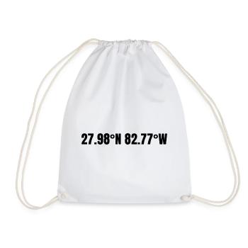 Clearwater, Florida, USA Coordinates - Drawstring Bag - white - Front