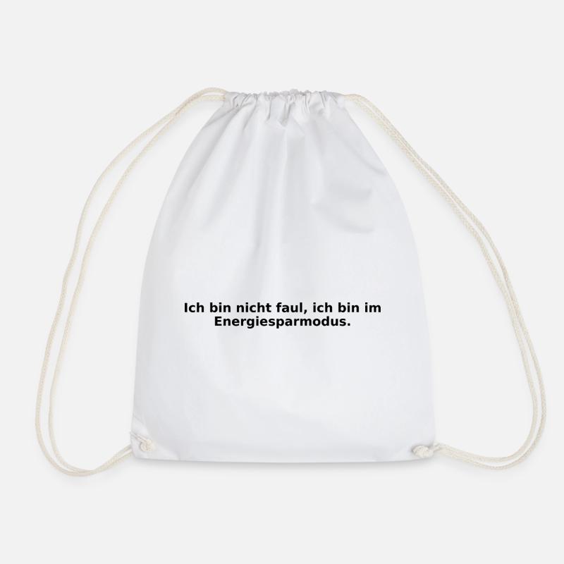 Energiesparmodus_Design - Drawstring Bag - white