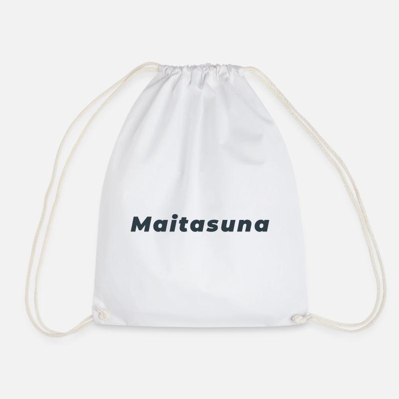 Maitasuna: Minimalist Basque Love - Drawstring Bag - white