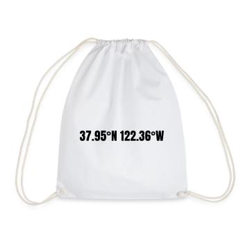Richmond, California, United States Coordinates - Drawstring Bag - white - Front