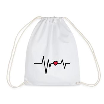 Pulsation cardiaque - Sac de sport léger - blanc - Devant