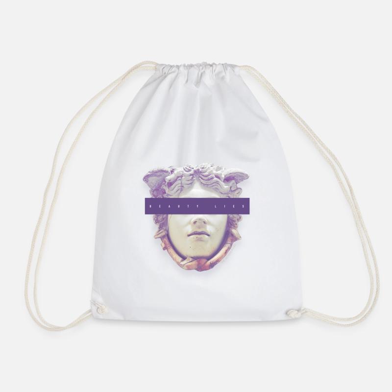 Beauty Lies - Drawstring Bag - white