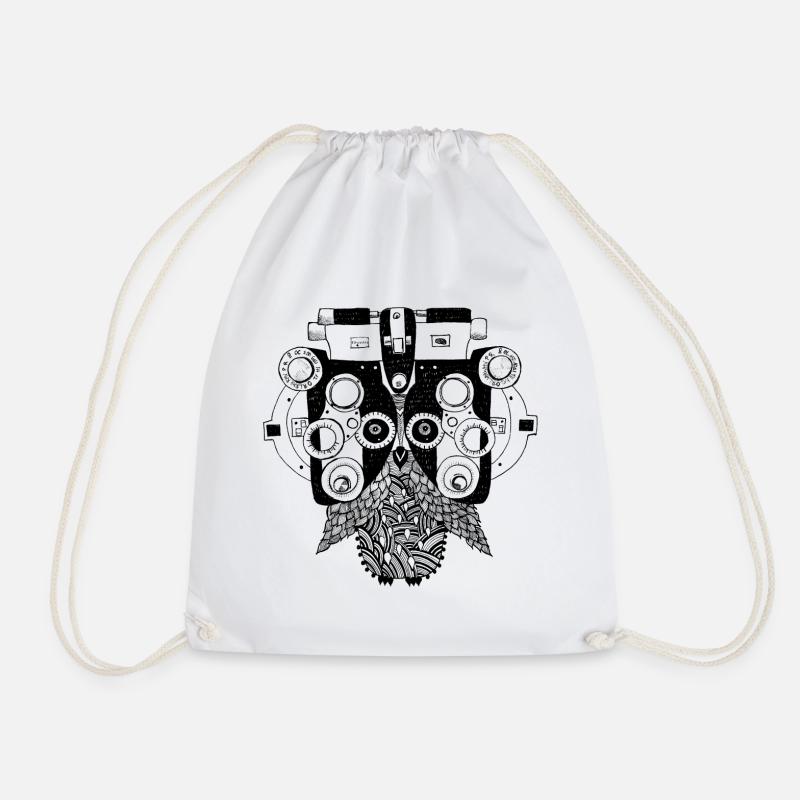 Phoropter owl - Drawstring Bag - white