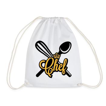 Chef | Chefkoch | Cook - Drawstring Bag - white - Front
