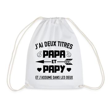 papa et papy - Sac de sport léger - blanc - Devant