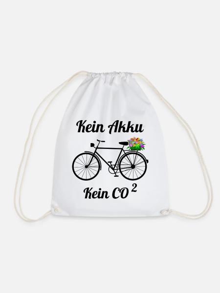 Fahrrad ohne Akku - Turnbeutel - Weiß