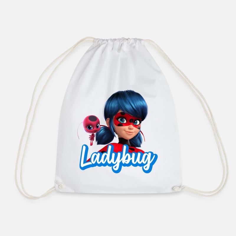 Miraculous Ladybug & Tikki Pose - Drawstring Bag - white
