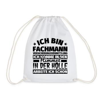 Fachmann Versicherungsvermittlung Geschenk lustig - Turnbeutel - Weiß - Vorne
