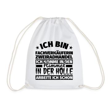 Fachverkäuferin Zweiradhandel Geschenk lustig Himm - Turnbeutel - Weiß - Vorne