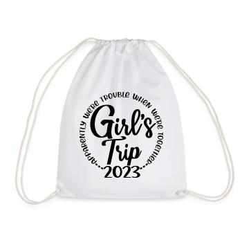 Girl's Trip 2023 Funny Girls Trip Weekend Vacation - Drawstring Bag - white - Front