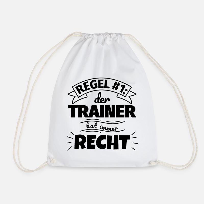Trainer Geschenke – Hat immer Recht - Turnbeutel - Weiß