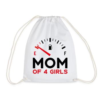 MOM OF 4 GIRLS - Drawstring Bag - white - Front