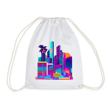80s Skyline - Turnbeutel - Weiß - Vorne