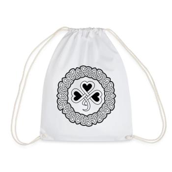 Heart triquetra knot Viking symbol - Drawstring Bag - white - Front