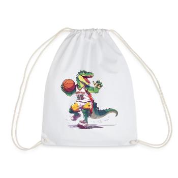 Basketball Dinosaure T-Rex Player Sports Cartoon - Sac de sport léger - blanc - Devant