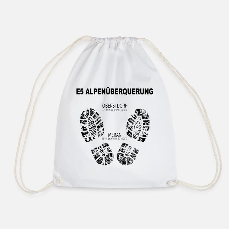 E5 Alpenüberquerung - Turnbeutel - Weiß