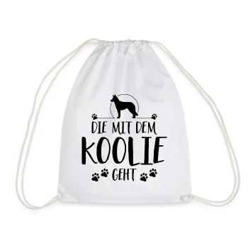 Die mit Koolie geht Hunde Hund Wilsigns - Turnbeutel - Weiß - Vorne