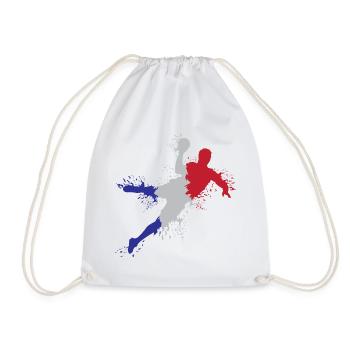 Handball Team France Flag Eplosion Symbol - Drawstring Bag - white - Front
