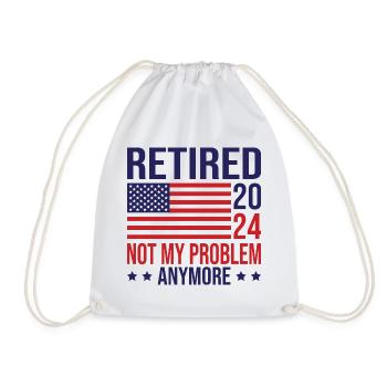 Retraité 2024 plus mon problème drapeau américain - Sac de sport léger - blanc - Devant