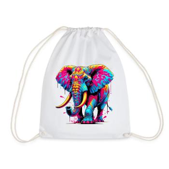 Elefant - Turnbeutel - Weiß - Vorne