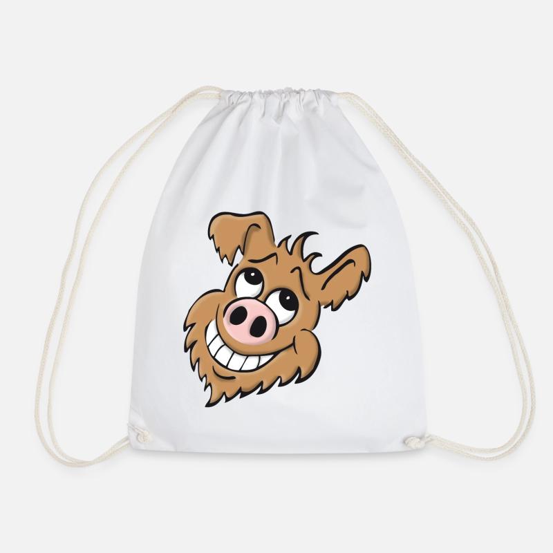 Chien cochon - rire - Sac de sport léger - blanc