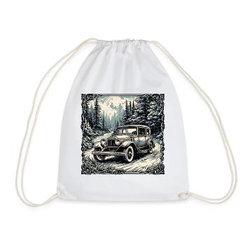 Car / Vehicle / Passenger Car / Mobile / Old Timer / Driving - Drawstring Bag - white - Front