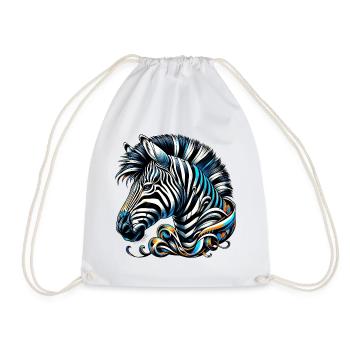 Zebra - Turnbeutel - Weiß - Vorne