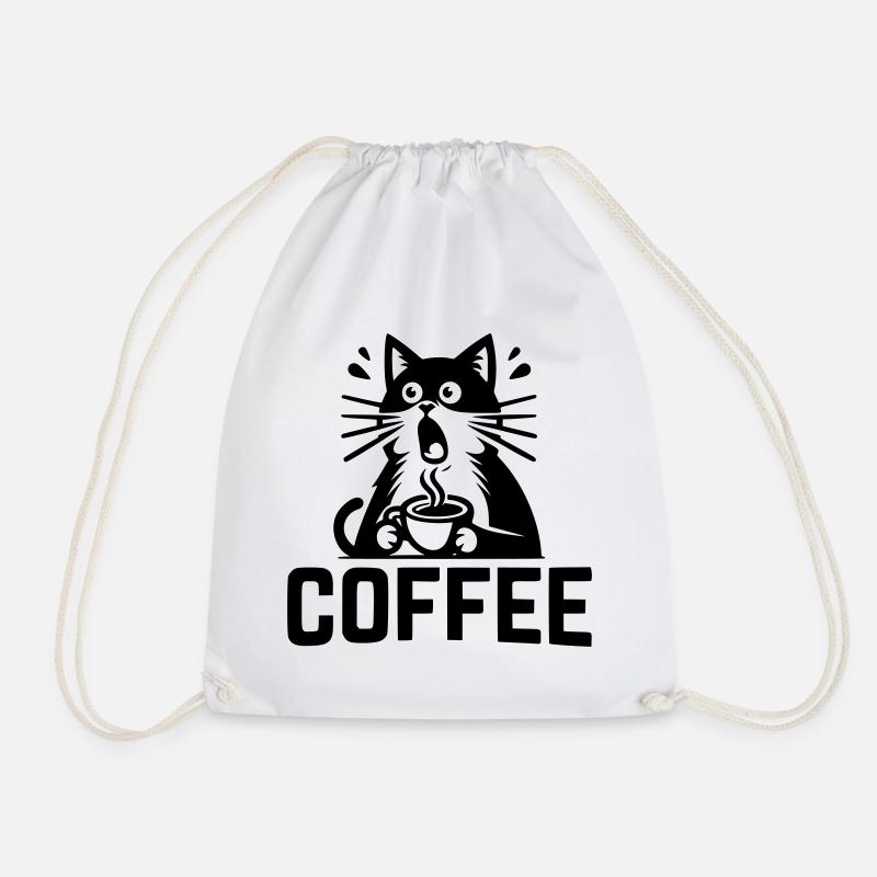 Katzen-Kaffee - Turnbeutel - Weiß