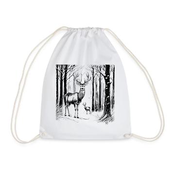 Cerfs dans la neige - Sac de sport léger - blanc - Devant