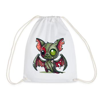 Creepy Zombie Bat for Halloween Fun - Drawstring Bag - white - Front