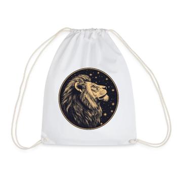 Leo with starry sky - Drawstring Bag - white - Front