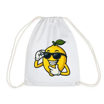 Cool Cartoon Citron avec des lunettes de soleil Drôle - Sac de sport léger - blanc - Devant