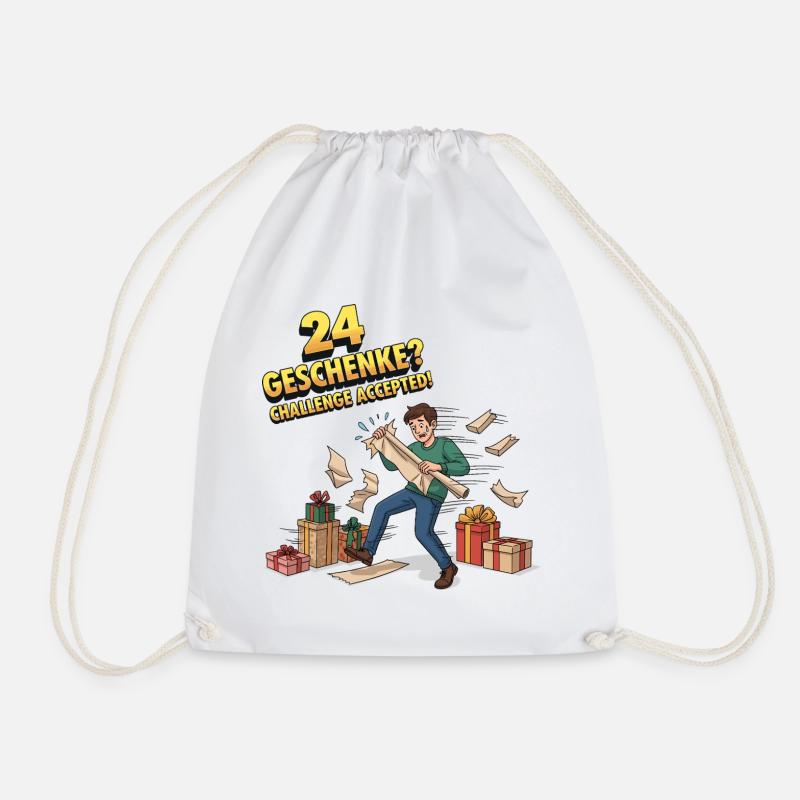 24 Geschenke? Challenge Accepted ! - Turnbeutel - Weiß