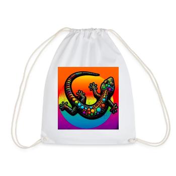 Gecko - Drawstring Bag - white - Front