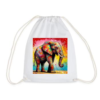 Elefant - Turnbeutel - Weiß - Vorne